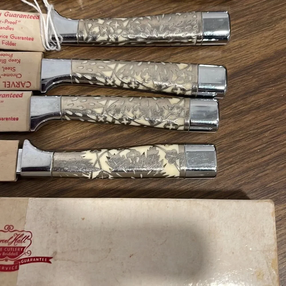 Vintage Modernist Carvel Hall Steak Knife Set/original box